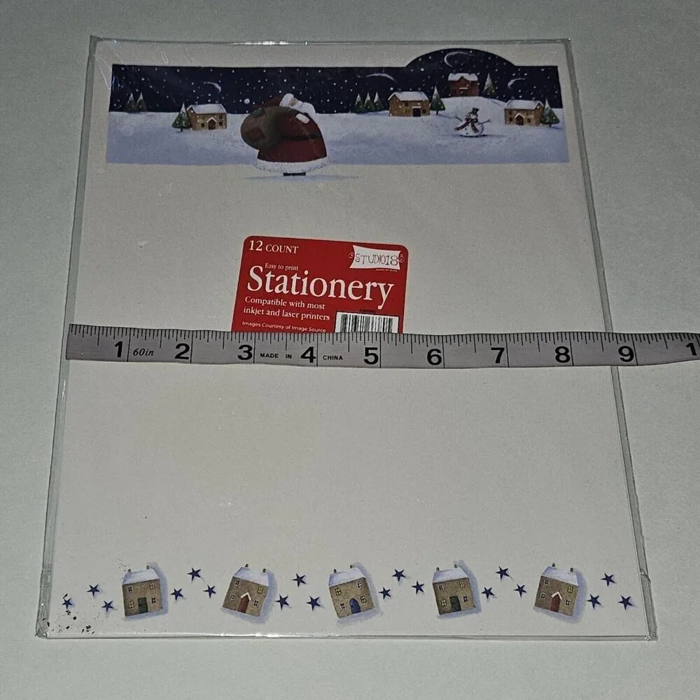 NEW 4 Packs 8.5x11 Letter Paper Stationary Studio G Santa Christmas 12 sheet/pk